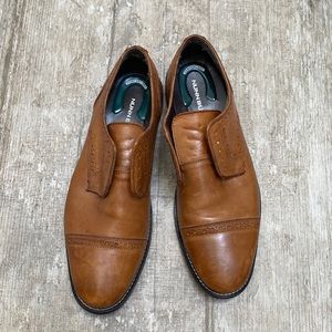 Nelson Leather Cognac Wingtip Oxford Nunn Bush Shoes